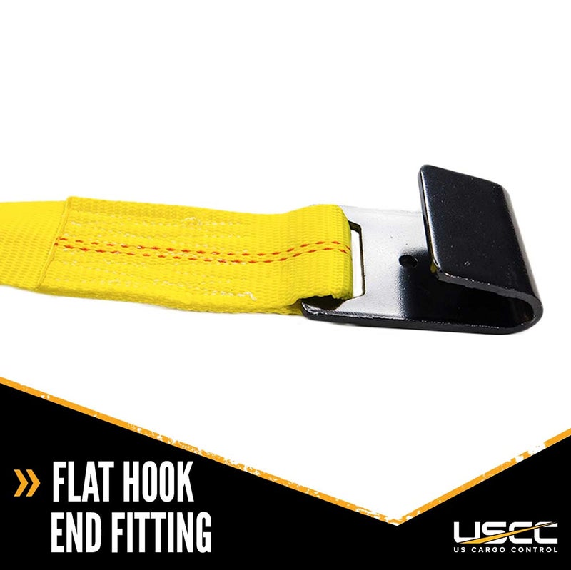 US Cargo Control Adjustable Tow Dolly Strap, 2 Inch Top Strap, Flat Hook End, Great for Tow Dolly Car Hauling, 3,333 Pound Working Load Limit, 2 Pack - Image 4